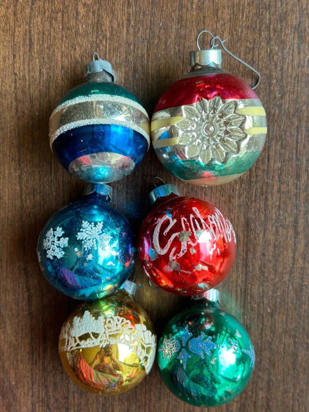 Vintage made in the USA glass ball Christmas ornaments